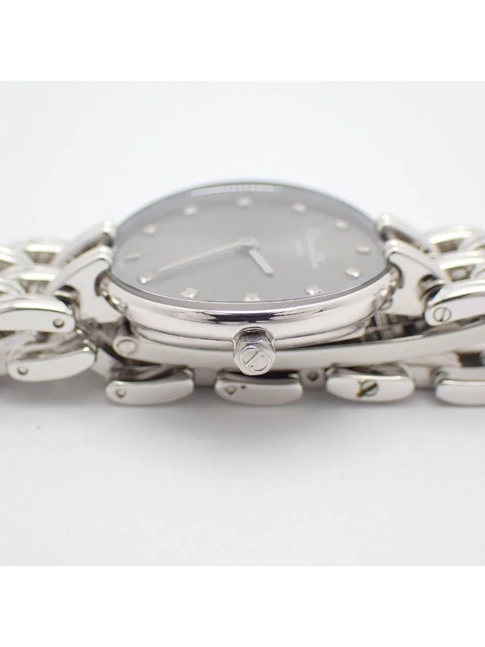 Dior Baguilla Quartz Watch 12 Gray Dial D with P Diamond 44